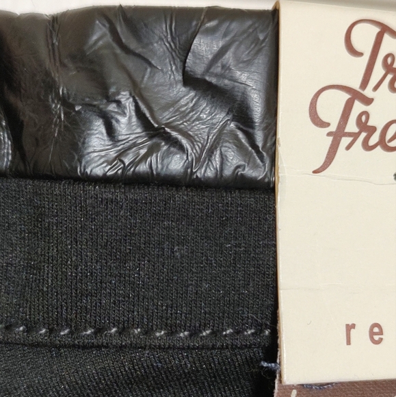 True Freedom Juniors Black Skinny Regular Fit Pants with Faux Leather Trim - Picture 11 of 16